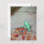 der faule Laubraker Postkarte (Vorne/Hinten)