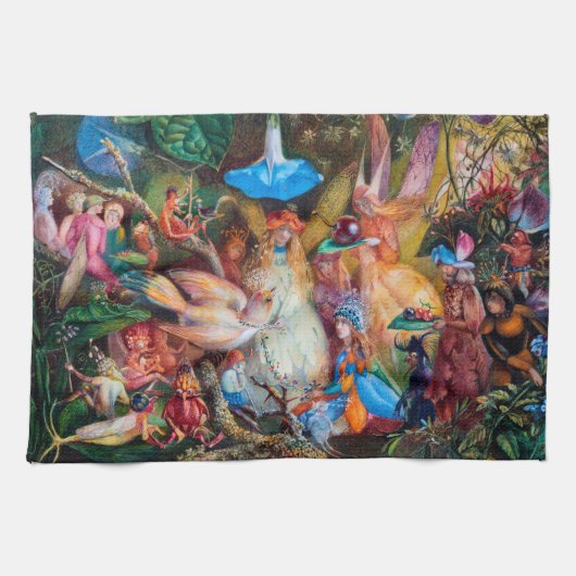 Der Favorit der Fairies, John Anster Fitzgerald Geschirrtuch (Horizontal)