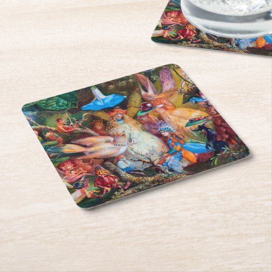 Der Favorit der Fairies, John Anster Fitzgerald Rechteckiger Pappuntersetzer (angewinkelt)