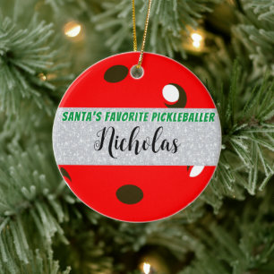 Der Favorit des Pickleballer Red Pickleball des We Keramik Ornament