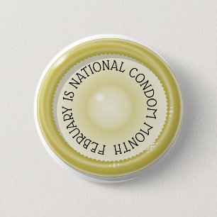 Der Februar ist der Monat des Nationalkondoms Button
