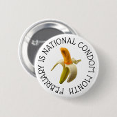 Der Februar ist der Monat des Nationalkondoms Button (Vorne & Hinten)