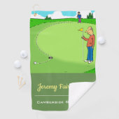 Der fehlende Putt - Funny Golf Cartoon Golfhandtuch (Insitu)