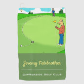 Der fehlende Putt - Funny Golf Cartoon Golfhandtuch (Vorderseite)