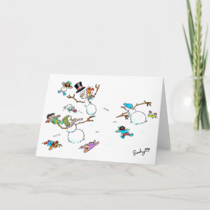 Der Feiertags-Kampf-Gruß-Karte des Schneemanns Feiertagskarte