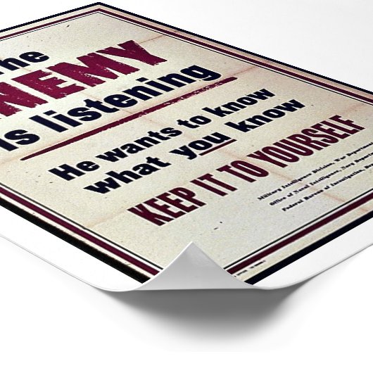 Der Feind hört zu Poster (Ecke)