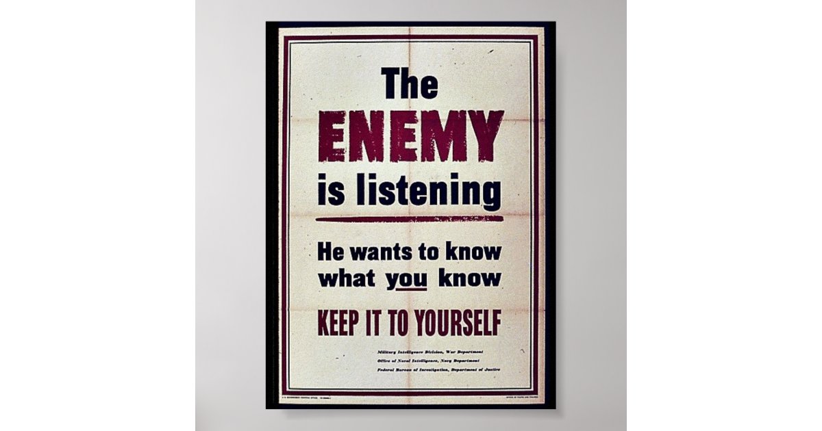 Der Feind hört zu Poster | Zazzle.de
