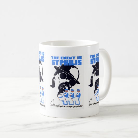 Der Feind ist Syphilis Kaffeetasse (VorderseiteRechts)