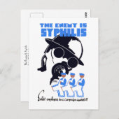 Der Feind ist Syphilis Postkarte (Vorne/Hinten)