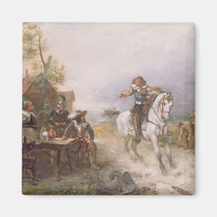 Der Feind nähert sich (Öl auf Leinwand) Magnet