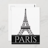 Der feine Schwarz-Weiß-Paris-Eiffelturm Postkarte (Vorne/Hinten)