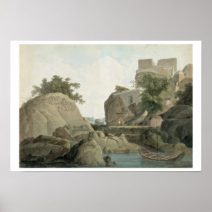 Der Felsen des Fakirs bei Sultanganj, auf dem Poster