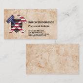 Der Felsen-Hammer-Logo des Geologen mit USA-Flagge Visitenkarte (Vorne/Hinten)