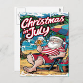 Der festliche Weihnachtsmann entspannt durch die W Postkarte (Vorne/Hinten)