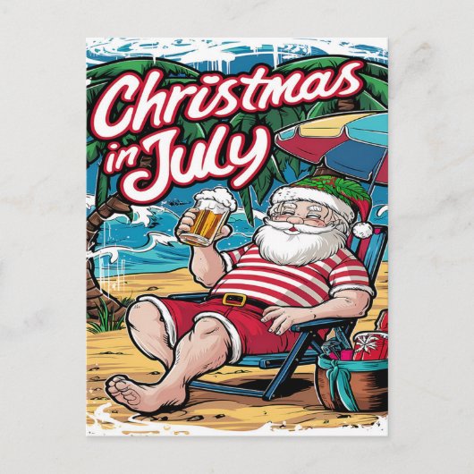 Der festliche Weihnachtsmann entspannt durch die W Postkarte (Vorderseite)