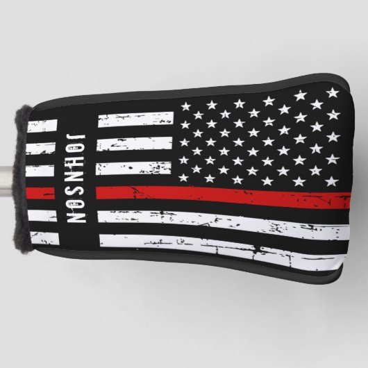 Der Feuerwehrmann auf der amerikanischen Flagge de Golf Headcover (Vorderseite)