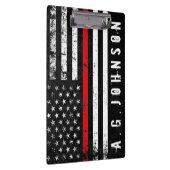 Der Feuerwehrmann, der angeredet wurde, Klemmbrett (Rechts)