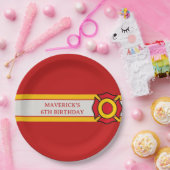 Der Feuerwehrmann klingt zum Geburtstag der Erinne Pappteller (Party)