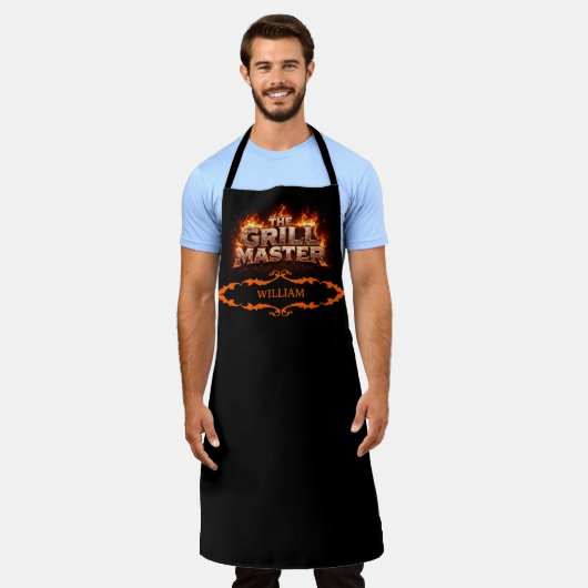 Der feurige Grillmeister-Schürze Schürze (Getragen)