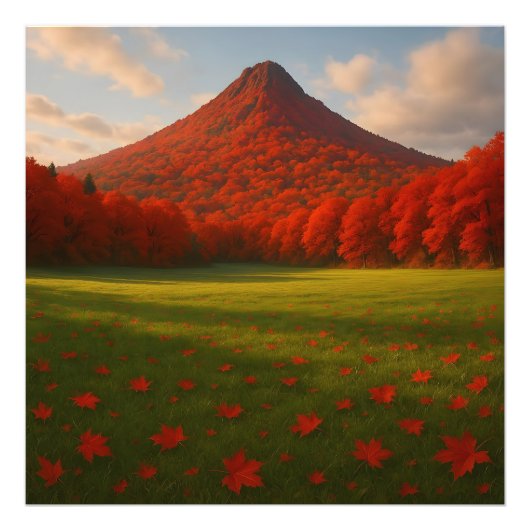 Der feurige Herbstgipfel: Rotes Schweigen über dem Fotodruck (Vorne)