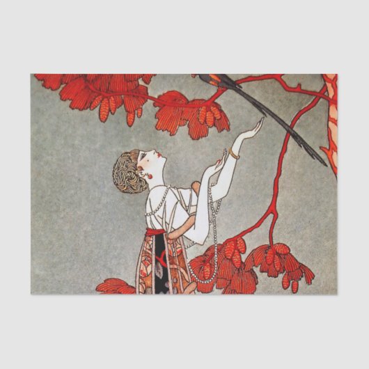 Der fickle Bird von George Barbier Seidenpapier (Vorderseite)