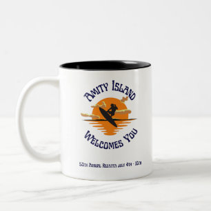 Der Film Jaws begrüßt Sie auf Amity Island Zweifarbige Tasse