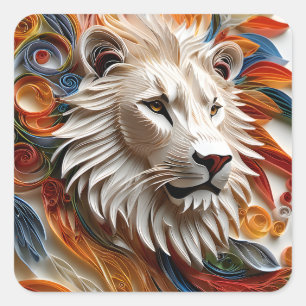 Der Film Paper Cut Lion ist eine herzzerwärmende G Quadratischer Aufkleber