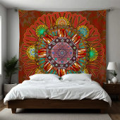 Der Filter Blumenrot des Squire Manipur Mandala Wandteppich