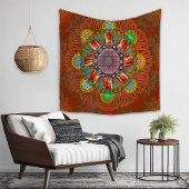 Der Filter Blumenrot des Squire Manipur Mandala Wandteppich