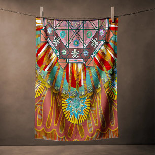 Der Filter Floral Red von Squire Manipur Mandala Strandtuch