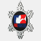 Der Firefighter-Headliner in Tri-Farben Schneeflocken Zinn-Ornament (Rechts)