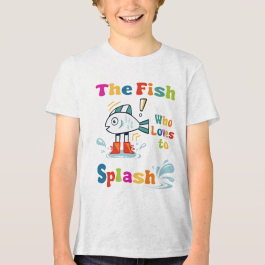 Der Fisch, der Lieben zu spritzen Tri-Blend Shirt (Vorderseite)