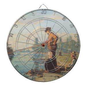 Der Fischer (Angeln im Freien) (Fluss) Dartscheibe