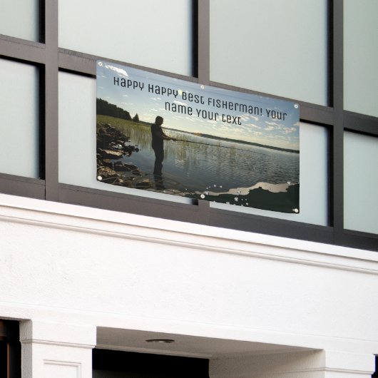 Der Fischer. Glückliches Angeln Banner (Äußeres Gebäude)