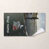 Der Fischer . Glückliches Angeln Handtuch (Handtuch)