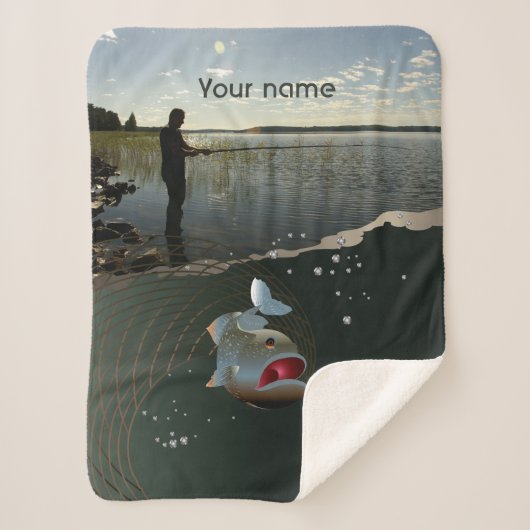 Der Fischer      . Glückliches Angeln Sherpadecke (Vorderseite)