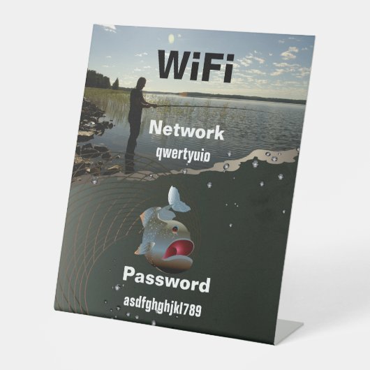 Der Fischer. Glückliches Angeln Sockelschild (Vorderseite)