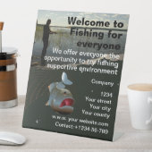 Der Fischer. Glückliches Angeln Sockelschild (In Situ)