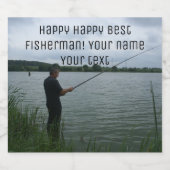 Der Fischer im Abend Bierflaschenetikett (Einzelnes Label)