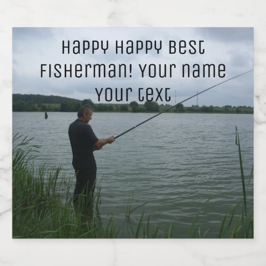 Der Fischer im Abend Bierflaschenetikett (Einzelnes Label)