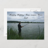 Der Fischer im Abend Postkarte (Vorne/Hinten)