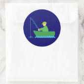 Der Fischer Runder Aufkleber (Tasche)