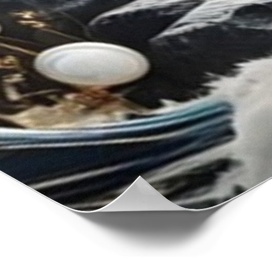 Der Fischer unter dem Mondlicht Poster (Ecke)