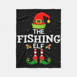 Der Fischerei-Elfen-Weihnachts-Familien-Matching-P Fleecedecke