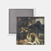 Der Fischmarkt am Morgen 1880 Magnet (Vorderseite/Rückseite)