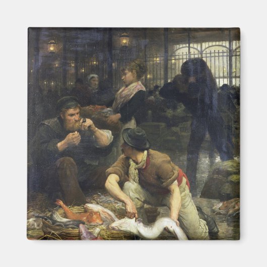 Der Fischmarkt am Morgen 1880 Magnet (Vorne)