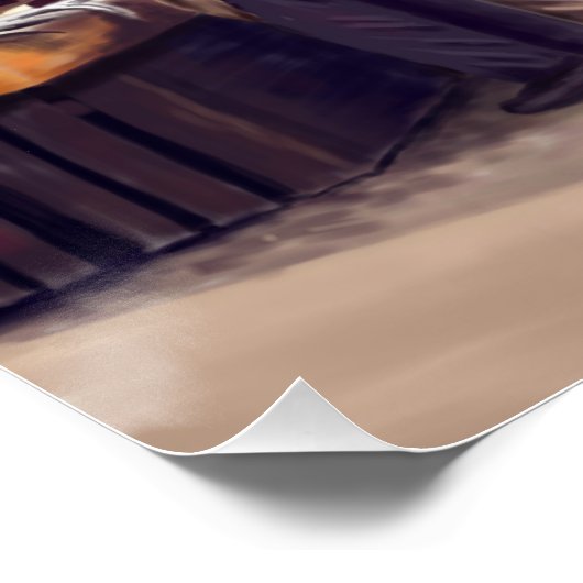 Der Fischmarkt auf Gammel Strand Poster (Ecke)