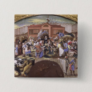 Der Fischmarkt bei Les Halles, c.1660 Button