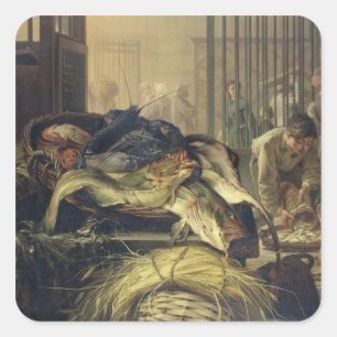 Der Fischmarkt Quadratischer Aufkleber