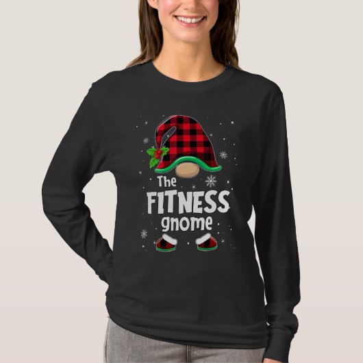Der Fitness-Gnom Büffel Karo Weihnachten passend T-Shirt (Vorderseite)